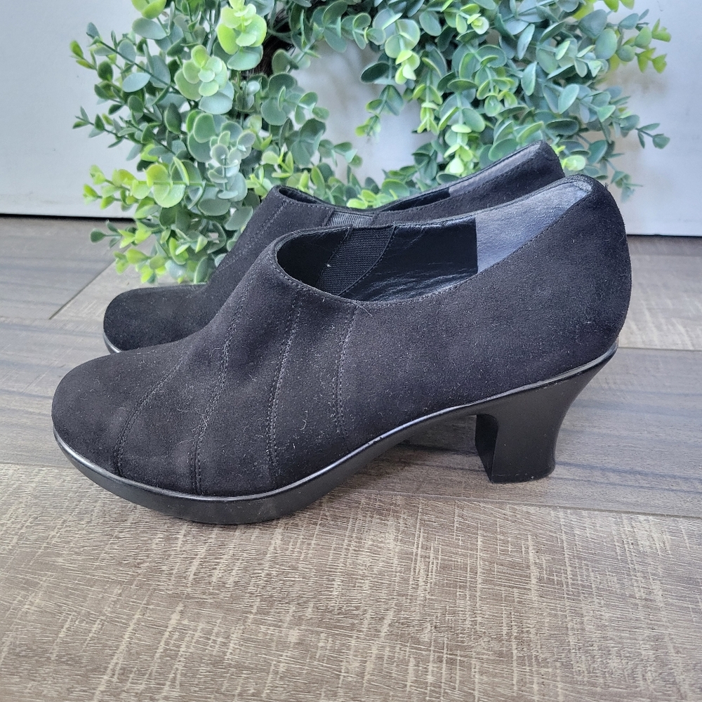 Dansko Bennett Suede Black Heeled Bootie Women's EU 38 US 7.5/8